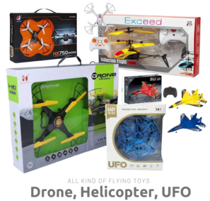 Drone, Helicopter and flying toys
